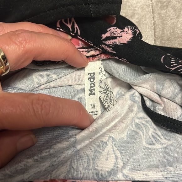 Mudd brand super soft tank, style dress with crisscross back, black with pink - Picture 11 of 12